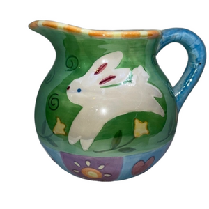 Palm Tree Easter Ceramic Pitcher